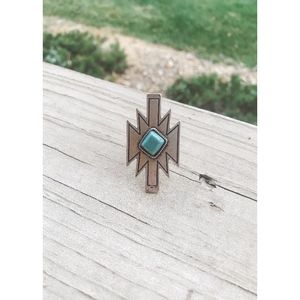 Aztec Silver Turquoise Ring